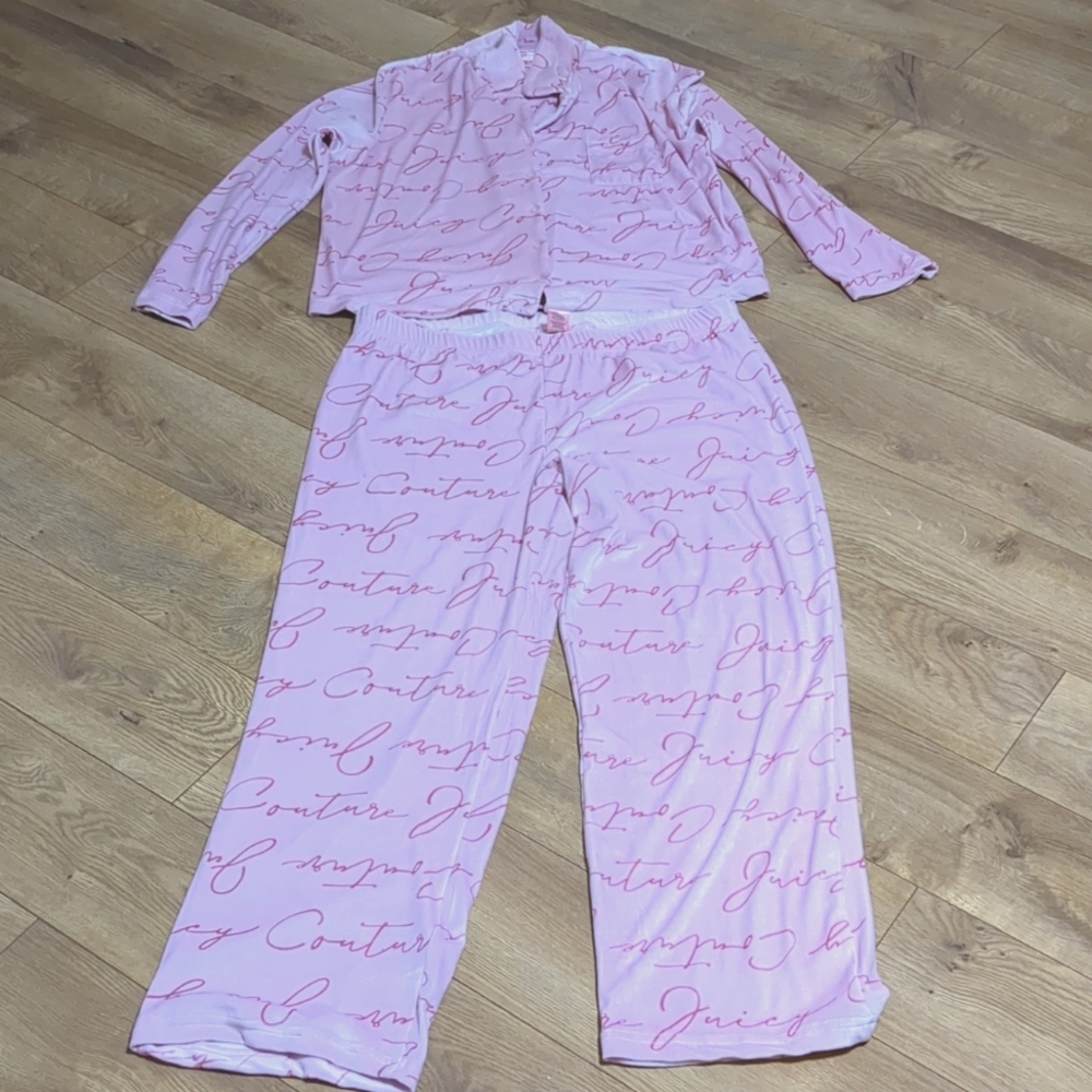 Juicy Couture pink Velour Pajama Set Size XL Juicy Couture Pink Pajamas